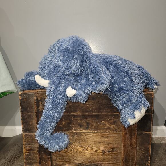 Jellycat Truffles Wooly Mammoth Blue Extra Large Plush Pillow RARE